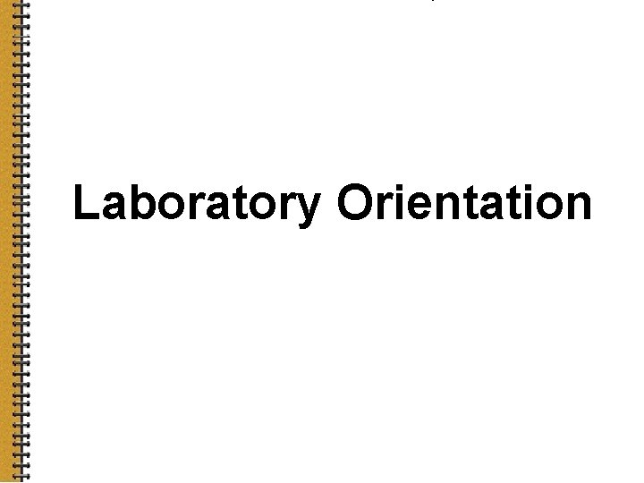 Laboratory Orientation 1 