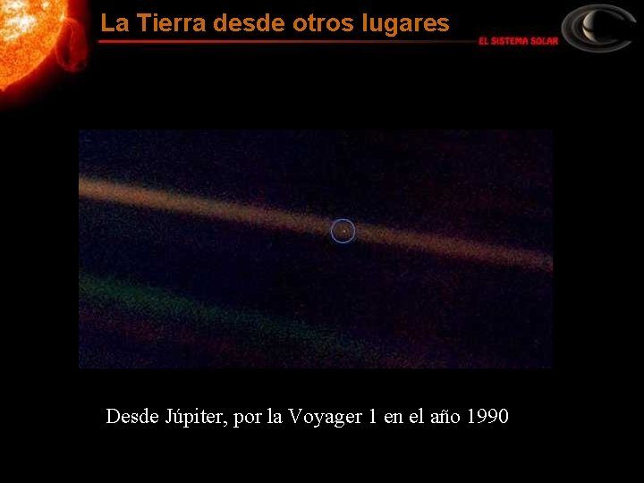 La Tierra desde otros lugares Desde Júpiter, por la Voyager 1 en el año