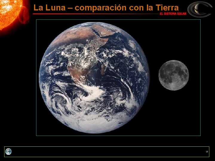 La Luna – comparación con la Tierra 