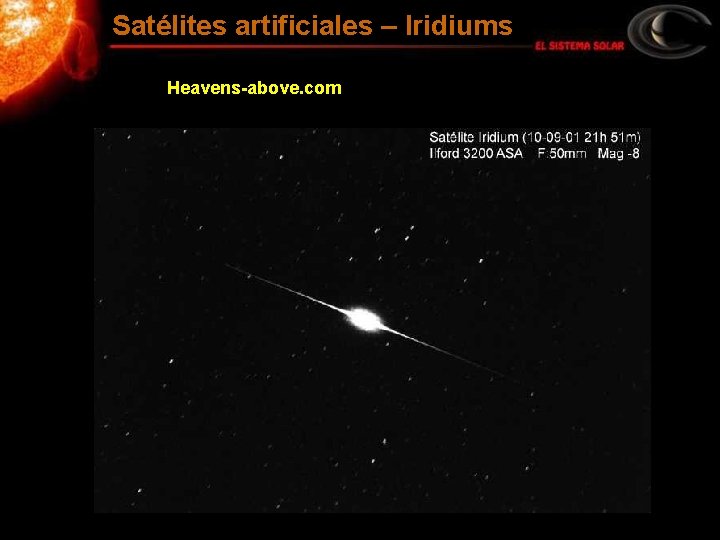 Satélites artificiales – Iridiums Heavens-above. com 