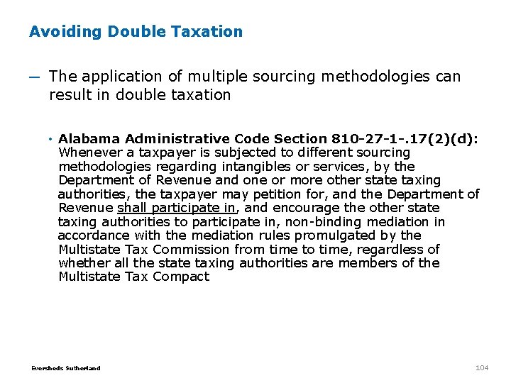 Avoiding Double Taxation ─ The application of multiple sourcing methodologies can result in double Avoiding Double Taxation ─ The application of multiple sourcing methodologies can result in double