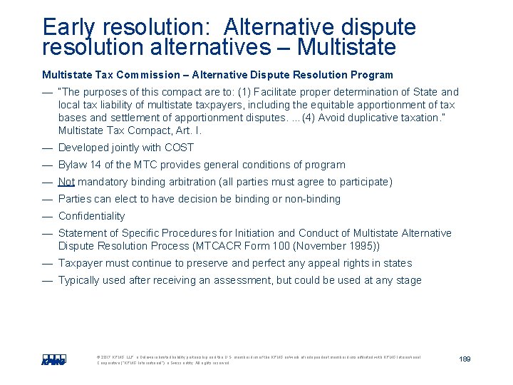 Early resolution: Alternative dispute resolution alternatives – Multistate Tax Commission – Alternative Dispute Resolution Early resolution: Alternative dispute resolution alternatives – Multistate Tax Commission – Alternative Dispute Resolution