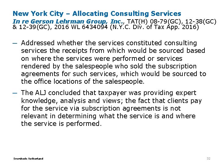 New York City – Allocating Consulting Services In re Gerson Lehrman Group, Inc. , New York City – Allocating Consulting Services In re Gerson Lehrman Group, Inc. ,