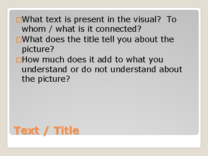 �What text is present in the visual? To whom / what is it connected?