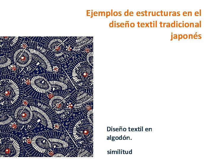 Ejemplos de estructuras en el diseño textil tradicional japonés Diseño textil en algodón. similitud