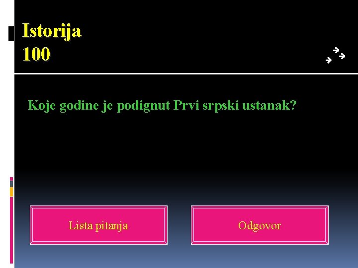 Istorija 100 Koje godine je podignut Prvi srpski ustanak? Lista pitanja Odgovor 