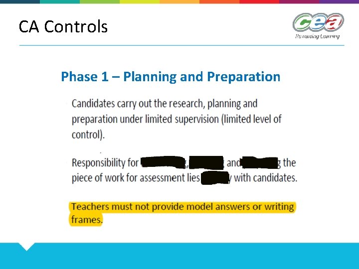 CA Controls Phase 1 – Planning and Preparation 