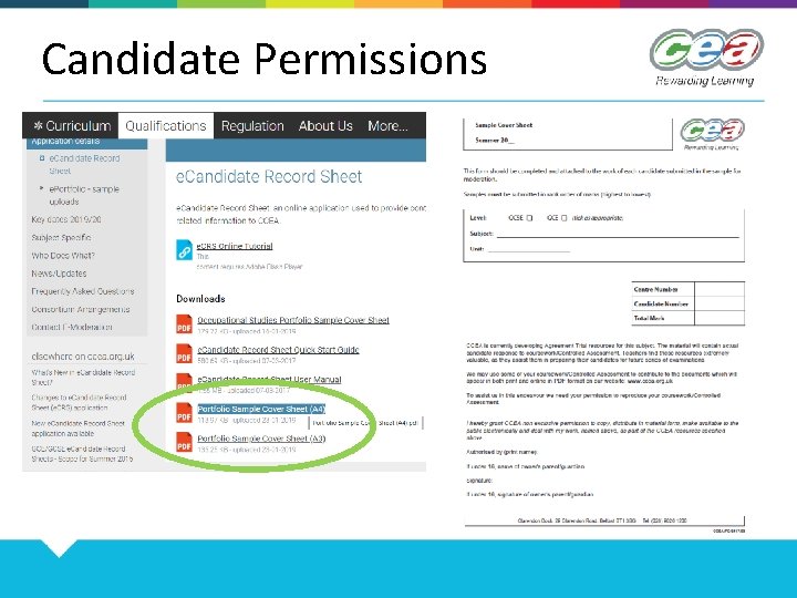 Candidate Permissions 