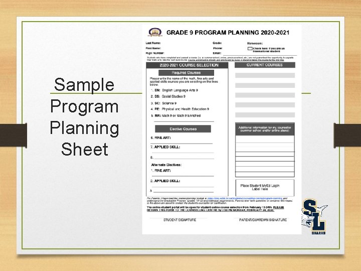 Sample Program Planning Sheet 