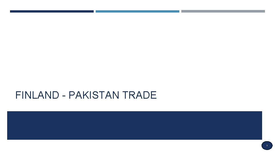 FINLAND - PAKISTAN TRADE 1 