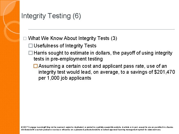 Integrity Testing (6) � What We Know About Integrity Tests (3) � Usefulness of