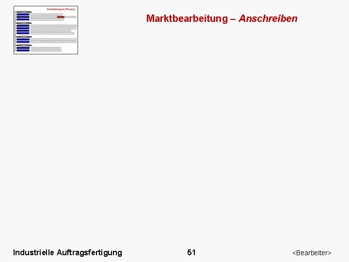 Marktbearbeitung – Anschreiben Industrielle Auftragsfertigung 51 <Bearbeiter> 