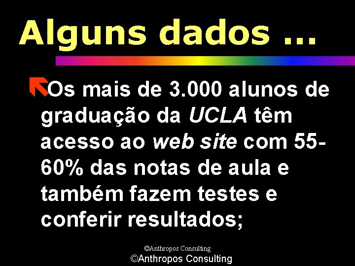 Alguns dados. . . ëOs mais de 3. 000 alunos de graduação da UCLA