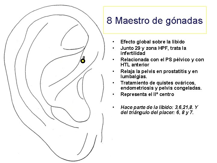 8 Maestro de gónadas • • 8 • • • Efecto global sobre la