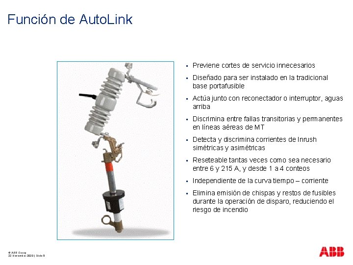 Función de Auto. Link © ABB Group 22 November 2020 | Slide 5 §