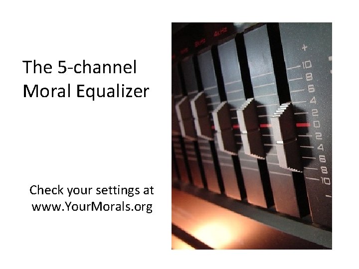 The 5 -channel Moral Equalizer Check your settings at www. Your. Morals. org 