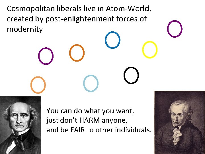 Cosmopolitan liberals live in Atom-World, created by post-enlightenment forces of modernity You can do