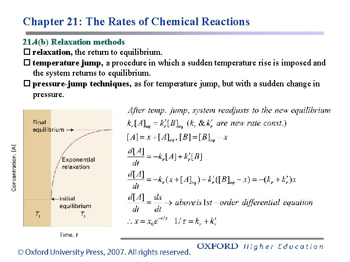 Chapter 21: The Rates of Chemical Reactions 21. 4(b) Relaxation methods relaxation, the return