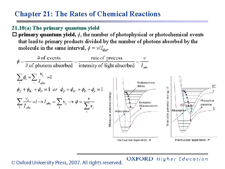 Chapter 21: The Rates of Chemical Reactions 21. 10(a) The primary quantum yield, ϕ,