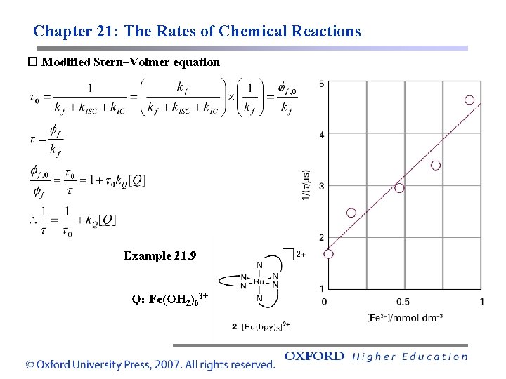 Chapter 21: The Rates of Chemical Reactions Modified Stern–Volmer equation Example 21. 9 Q: