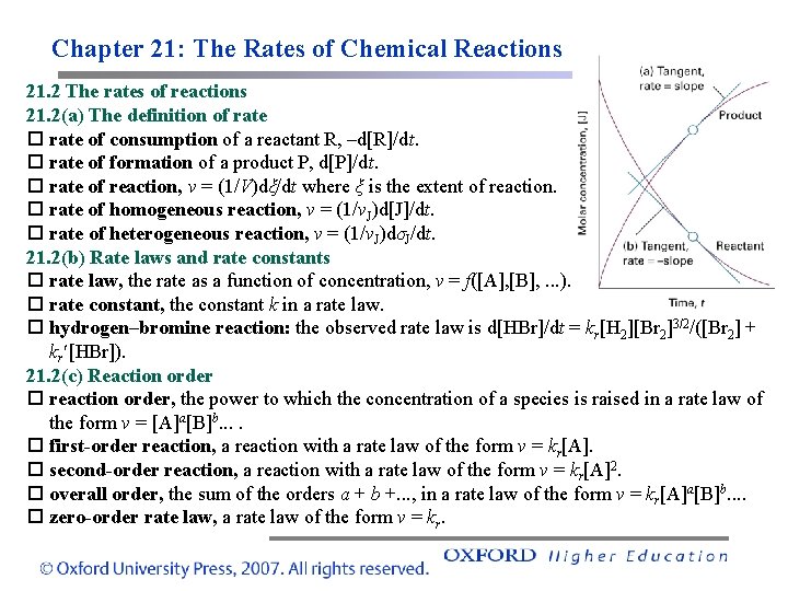 Chapter 21: The Rates of Chemical Reactions 21. 2 The rates of reactions 21.