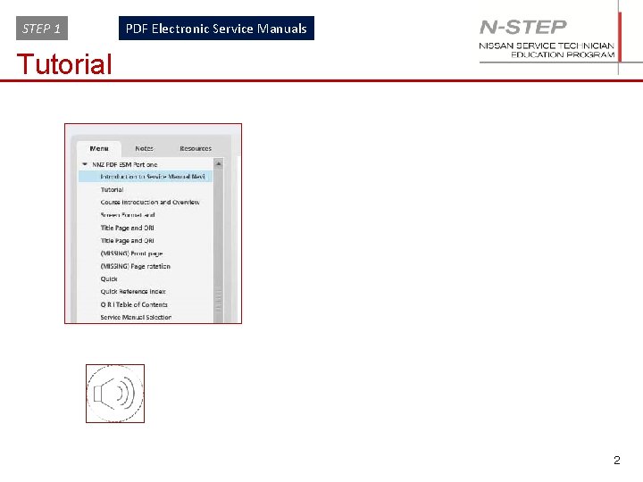 STEP 1 PDF Electronic Service Manuals Tutorial 2 