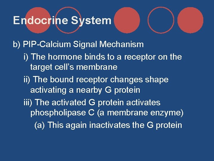 Endocrine System b) PIP-Calcium Signal Mechanism i) The hormone binds to a receptor on