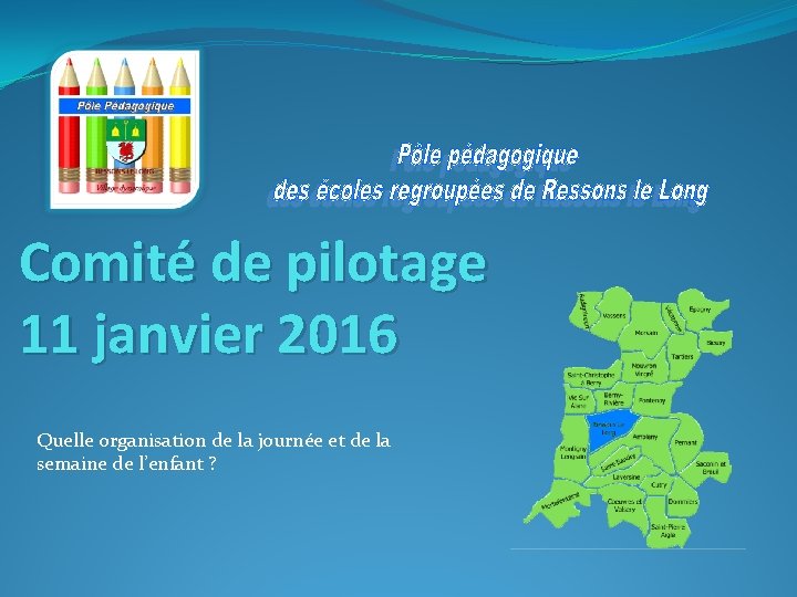 Comité de pilotage 11 janvier 2016 Quelle organisation de la journée et de la