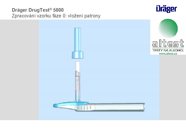 Dräger Drug. Test® 5000 Zpracování vzorku fáze 0: vložení patrony 