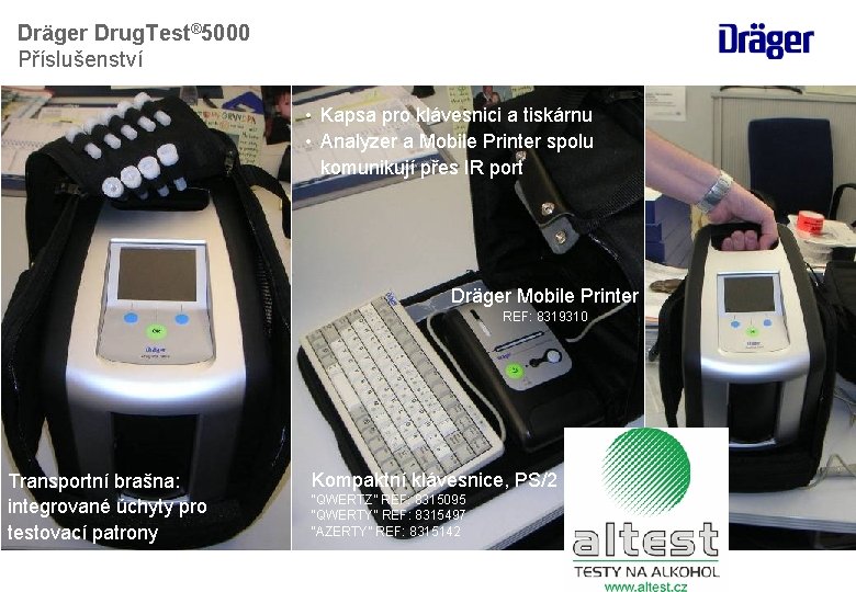 Dräger Drug. Test® 5000 Příslušenství • Kapsa pro klávesnici a tiskárnu • Analyzer a Dräger Drug. Test® 5000 Příslušenství • Kapsa pro klávesnici a tiskárnu • Analyzer a