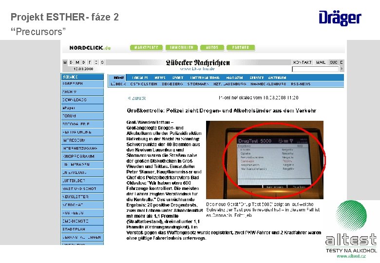 Projekt ESTHER- fáze 2 “Precursors” Projekt ESTHER- fáze 2 “Precursors”