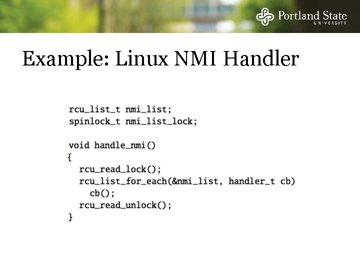 Example: Linux NMI Handler 