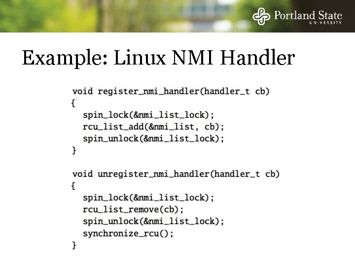 Example: Linux NMI Handler 