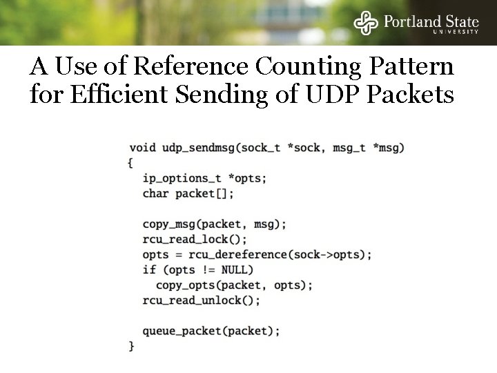 A Use of Reference Counting Pattern for Efficient Sending of UDP Packets 