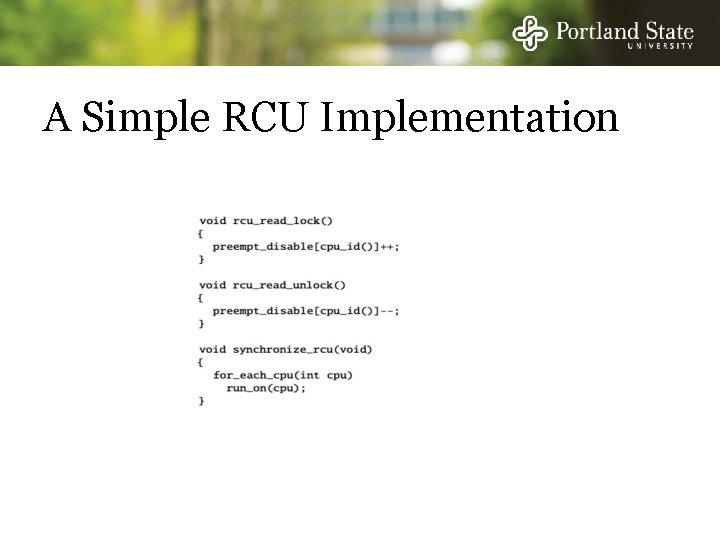 A Simple RCU Implementation 