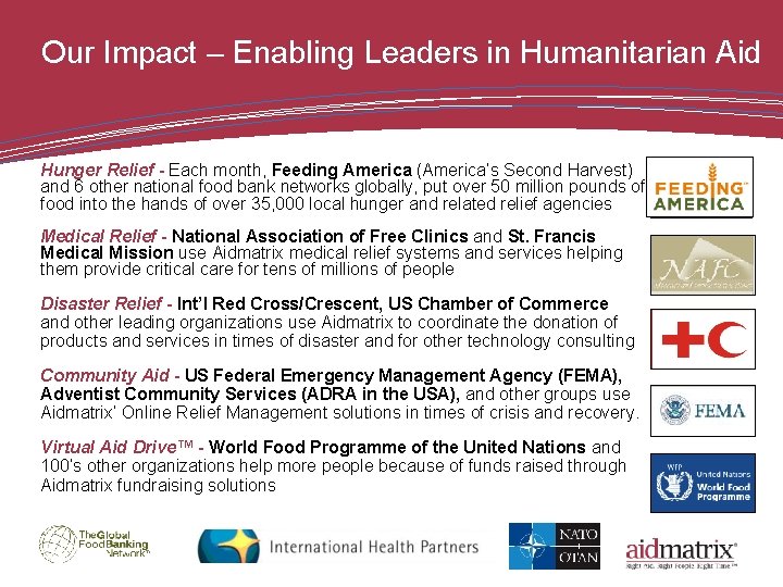 Our Impact – Enabling Leaders in Humanitarian Aid Hunger Relief - Each month, Feeding