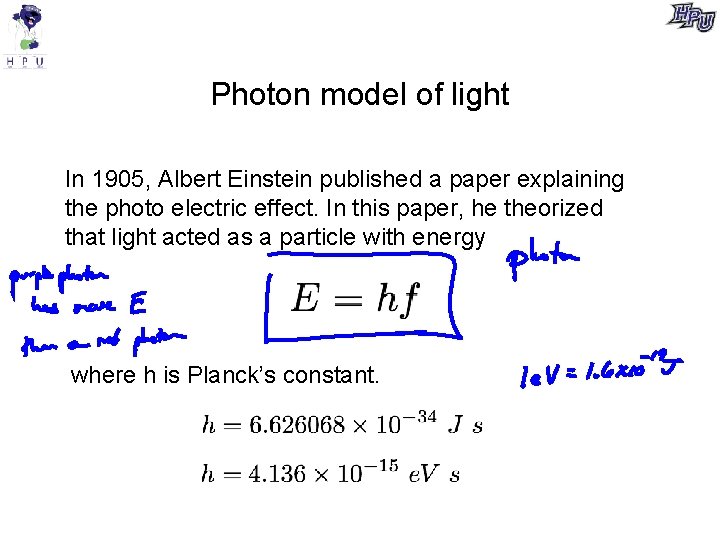 Photon model of light In 1905, Albert Einstein published a paper explaining the photo