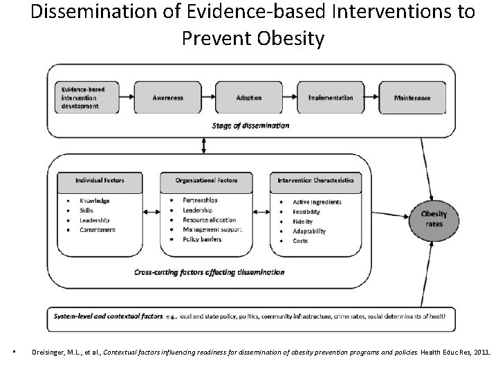 Dissemination of Evidence-based Interventions to Prevent Obesity • Dreisinger, M. L. , et al.