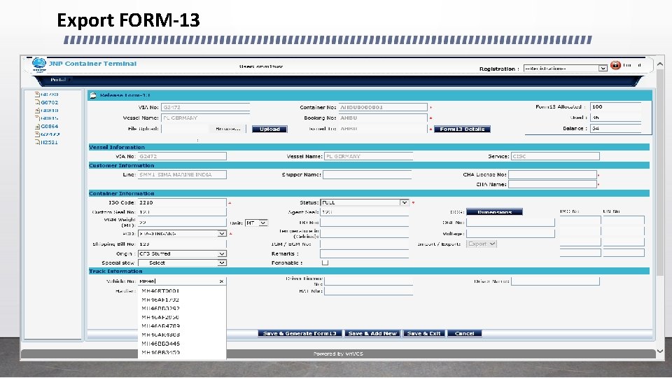 Export FORM-13 