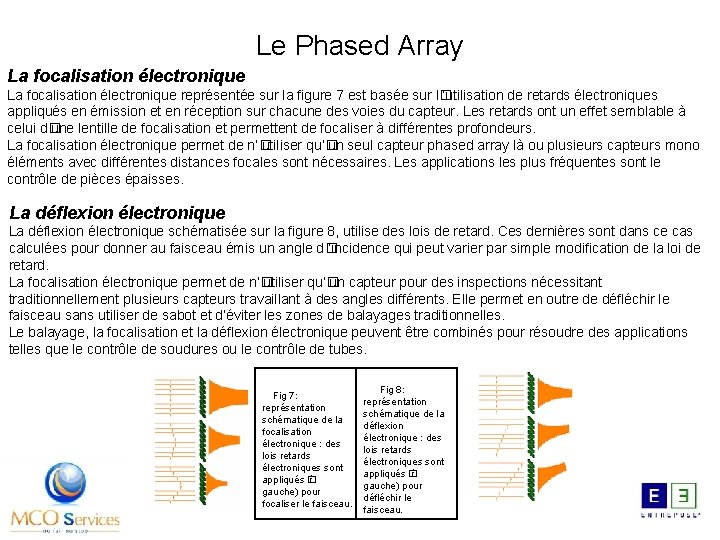 Le Phased Array La focalisation électronique représentée sur la figure 7 est basée sur