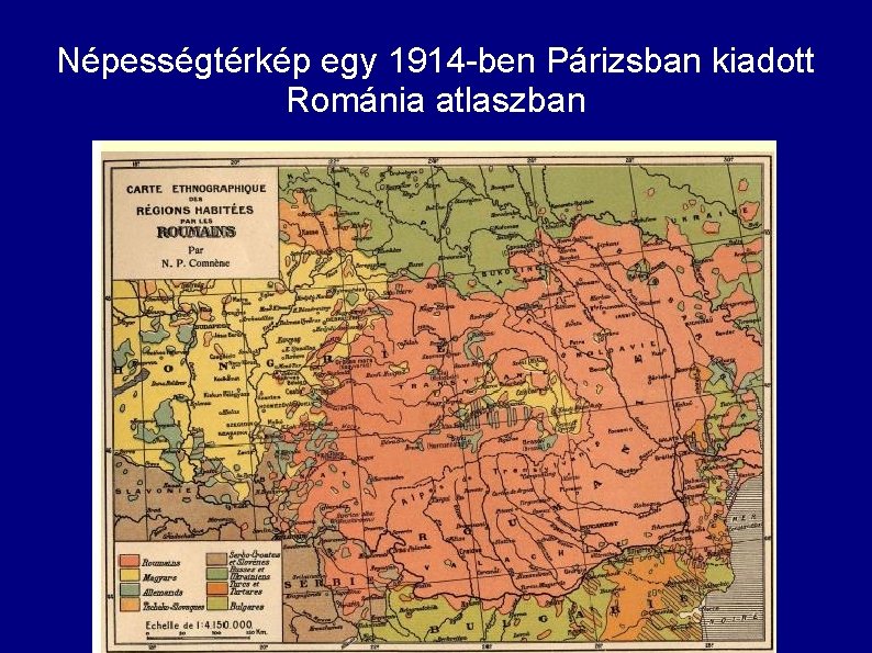 Népességtérkép egy 1914 -ben Párizsban kiadott Románia atlaszban 