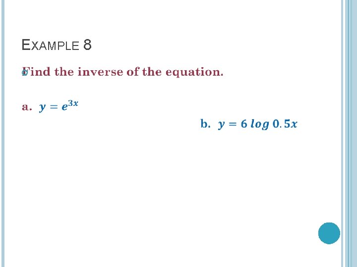 EXAMPLE 8 EXAMPLE 8