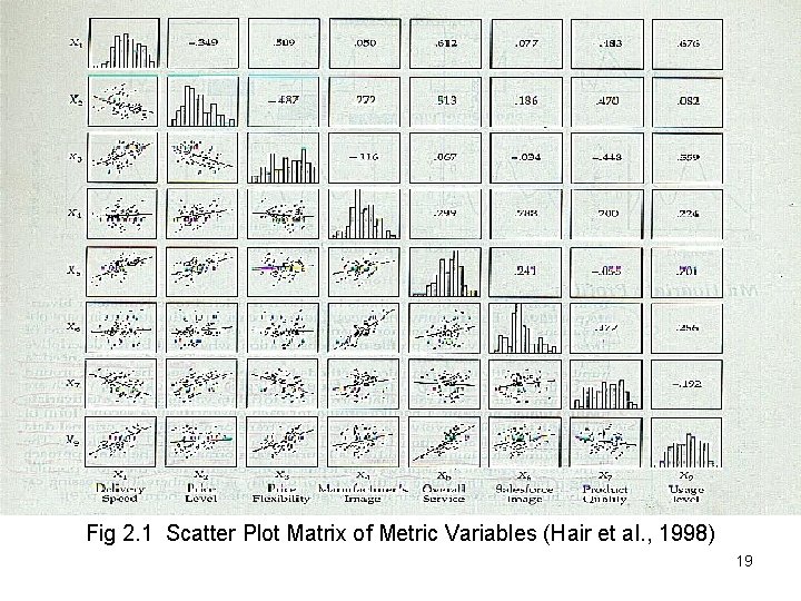 Fig 2. 1 Scatter Plot Matrix of Metric Variables (Hair et al. , 1998)