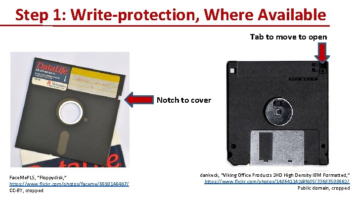 Step 1: Write-protection, Where Available Tab to move to open Notch to cover Face.