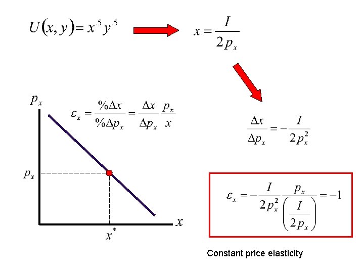 Constant price elasticity Constant price elasticity