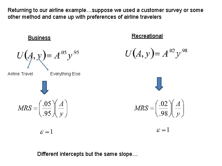 Returning to our airline example…suppose we used a customer survey or some other method