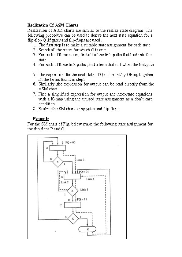 Realization Of ASM Charts Realization of ASM charts are similar to the realize state