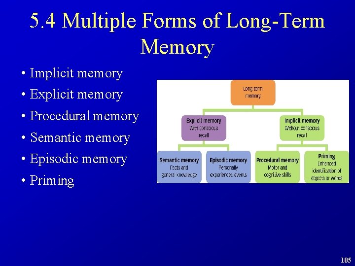 5. 4 Multiple Forms of Long-Term Memory • Implicit memory • Explicit memory •