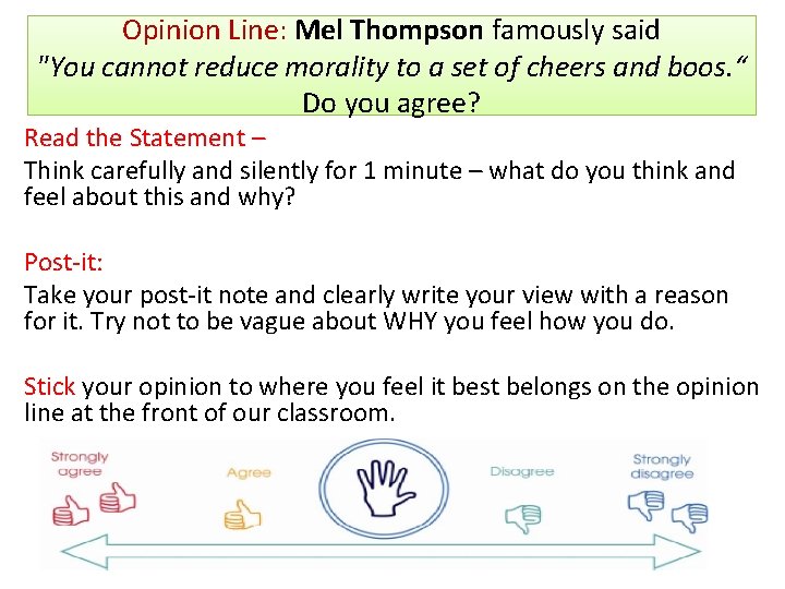 Opinion Line: Mel Thompson famously said "You cannot reduce morality to a set of