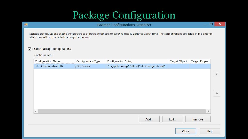 Package Configuration 